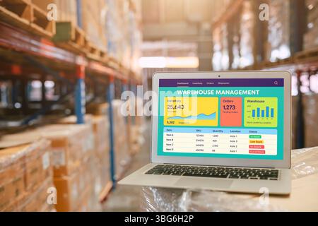 Warehouse Inventory Management On Computer. Staff In Office Stock Photo ...