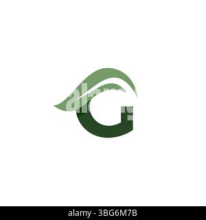 Letter G Leaf Logo Design Template Stock Vector