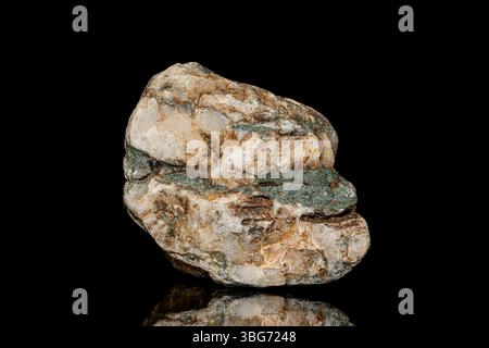 Green chlorite mineral on quartz stone Stock Photo
