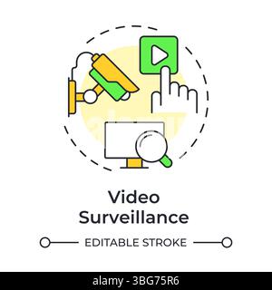 Video surveillance multi color concept icon Stock Vector
