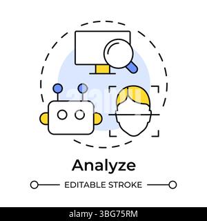 Analyze events multi color concept icon Stock Vector