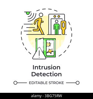 Intrusion detection multi color concept icon Stock Vector