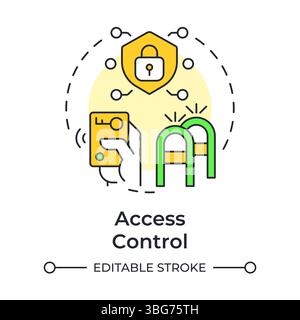 Access control multi color concept icon Stock Vector