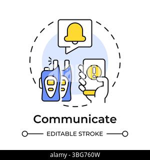 Communicate multi color concept icon Stock Vector