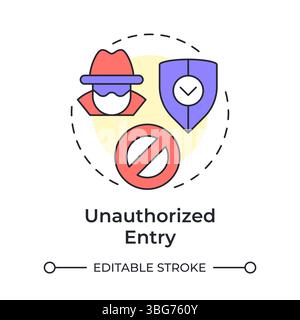 Unauthorized entry multi color concept icon Stock Vector