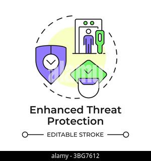 Enhanced threat protection multi color concept icon Stock Vector