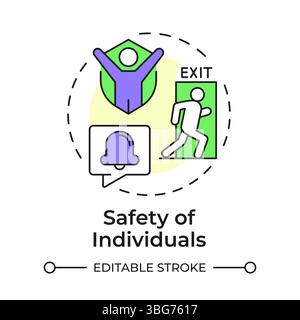 Safety of individuals multi color concept icon Stock Vector