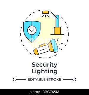 Security lighting multi color concept icon Stock Vector