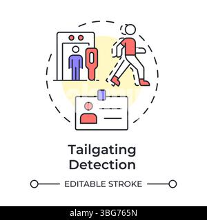 Tailgating and piggybacking multi color concept icon Stock Vector