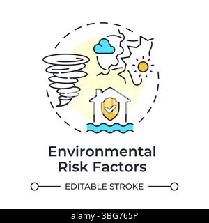 Environmental risk factors multi color concept icon Stock Vector