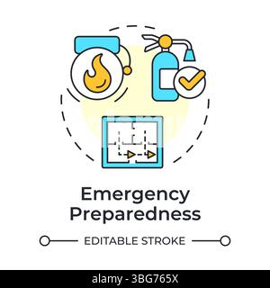 Emergency preparedness multi color concept icon Stock Vector