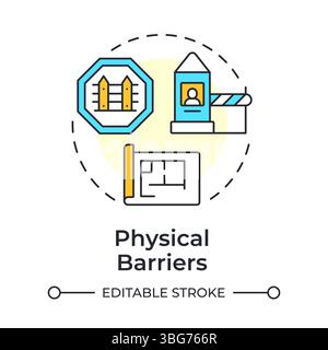 Physical barriers multi color concept icon Stock Vector