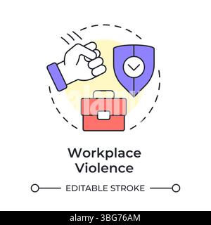 Workplace violence multi color concept icon Stock Vector