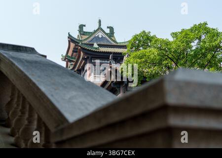Low angle view of Chinese-style building roof Stock Photo