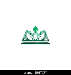 Crown Leaf Logo Design. Organic Crown Icon Stock Vector