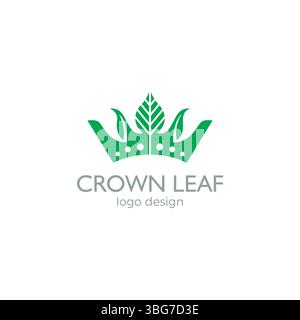 Crown Leaf Logo Vector Illustration Stock Vector
