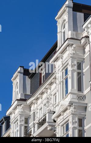 magnificent old building facade in Hamburg Stock Photo