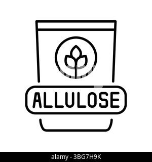 allulose black line icon for digital and print projects.  Minimal clean icons for apps and websites. Modern simple icons for UI UX and branding Stock Vector