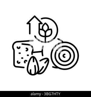 High fiber black line icon for digital and print projects.  Minimal clean icons for apps and websites. Modern simple icons for UI UX and branding Stock Vector