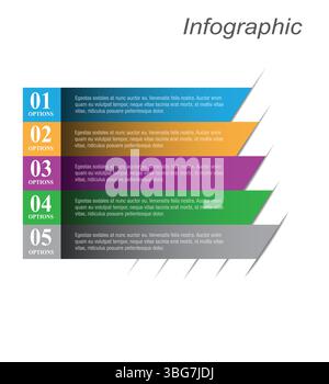 Infographics with steps and options, banner  for  business design and website template. Stock Vector