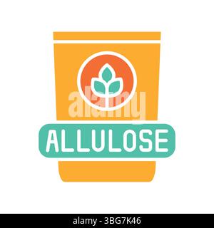 allulose color flat icon for digital and print projects.  Minimal clean icons for apps and websites. Modern simple icons for UI UX and branding Stock Vector