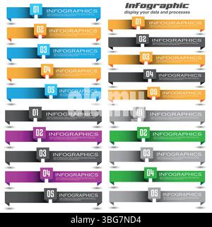 Collection infographic template for modern data visualization and ranking and statistics. Stock Vector