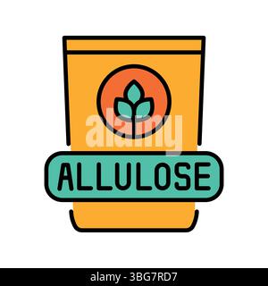 allulose color line icon for digital and print projects.  Minimal clean icons for apps and websites. Modern simple icons for UI UX and branding Stock Vector
