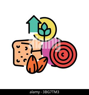 High fiber color line icon for digital and print projects.  Minimal clean icons for apps and websites. Modern simple icons for UI UX and branding Stock Vector