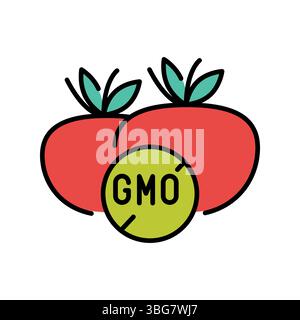 GMO free color line icon for digital and print projects.  Minimal clean icons for apps and websites. Modern simple icons for UI UX and branding Stock Vector