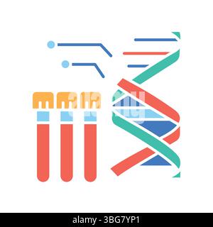 genetic testing black line icon for digital and print projects.  Minimal clean icons for apps and websites. Modern simple icons for UI UX and branding Stock Vector