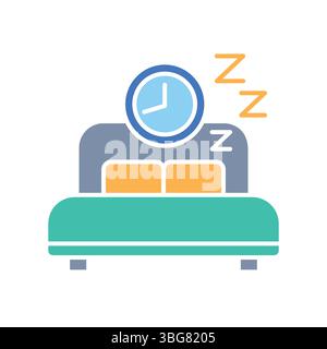 Sleep optimization color flat icon for digital and print projects.  Minimal clean icons for apps and websites. Modern simple icons for UI UX and brand Stock Vector