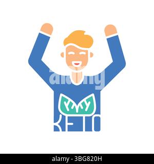 keto diet color flat icon for digital and print projects.  Minimal clean icons for apps and websites. Modern simple icons for UI UX and branding Stock Vector