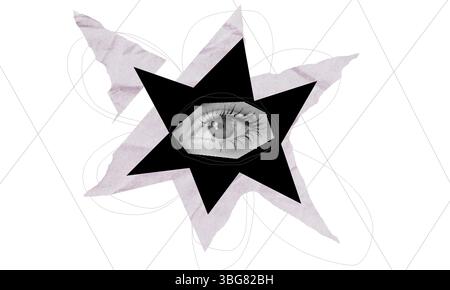 Abstract eye within a star design showcasing creativity and modern art Stock Photo