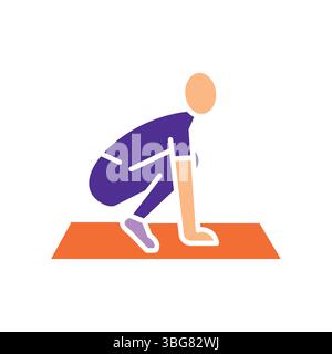 frog jumps color flat icon for digital and print projects.  Minimal clean icons for apps and websites. Modern simple icons for UI UX and branding Stock Vector