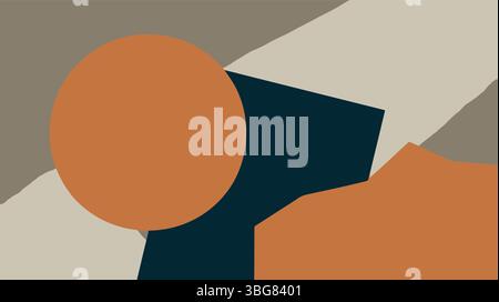 Modern geometric shapes in earthy tones create a stylish abstract design, perfect for branding, web design, or adding visual interest to any creative Stock Vector