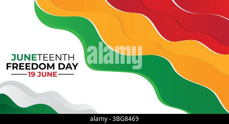 Juneteenth Freedom Day Abstract Vector Illustration banner, Juneteenth Freedom Day flag Stock Vector