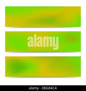 Smooth abstract blurred gradient green banners set. Abstract Creative multicolored background. Vector illustration Stock Vector