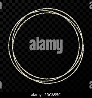 Silver circle frame. Modern shiny frame with light effects isolated on dark transparent background. Vector illustration. Stock Vector