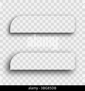 Dark transparent realistic shadow. Set of two rectangles shadows  isolated on transparent background. Vector illustration. Stock Vector