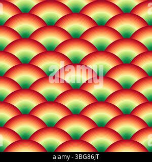 Seamless pattern with japanese red fish scales. Colored vector background. Stock Vector