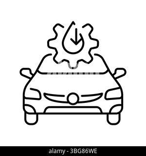AI fuel optimization black line icon for digital and print projects.  Minimal clean icons for apps and websites. Modern simple icons for UI UX and bra Stock Vector