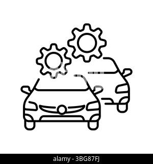Fleet management black line icon for digital and print projects.  Minimal clean icons for apps and websites. Modern simple icons for UI UX and brandin Stock Vector