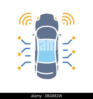 autonomous vehicle color flat icon for digital and print projects.  Minimal clean icons for apps and websites. Modern simple icons for UI UX and brand Stock Vector