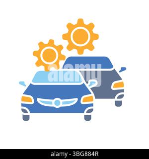 Fleet management color flat icon for digital and print projects.  Minimal clean icons for apps and websites. Modern simple icons for UI UX and brandin Stock Vector