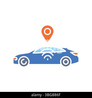 smart parking color flat icon for digital and print projects.  Minimal clean icons for apps and websites. Modern simple icons for UI UX and branding Stock Vector