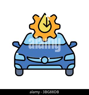 AI fuel optimization color line icon for digital and print projects.  Minimal clean icons for apps and websites. Modern simple icons for UI UX and bra Stock Vector