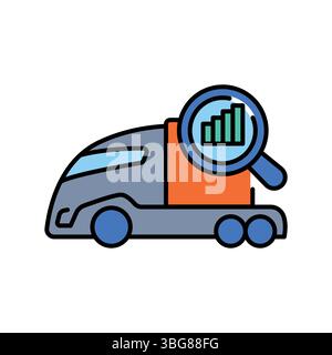 AI transport forecasting color flat icon for digital and print projects.  Minimal clean icons for apps and websites. Modern simple icons for UI UX and Stock Vector