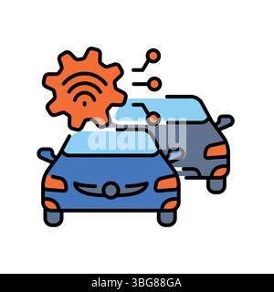 AI navigation color line icon for digital and print projects.  Minimal clean icons for apps and websites. Modern simple icons for UI UX and branding Stock Vector