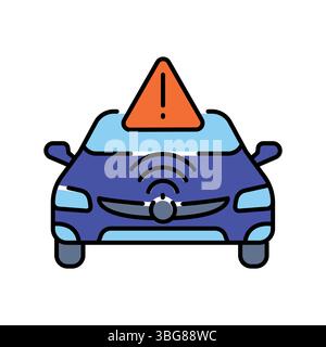 road hazard detection color flat icon for digital and print projects.  Minimal clean icons for apps and websites. Modern simple icons for UI UX and br Stock Vector