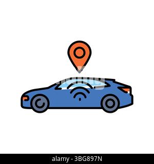 smart parking color flat icon for digital and print projects.  Minimal clean icons for apps and websites. Modern simple icons for UI UX and branding Stock Vector